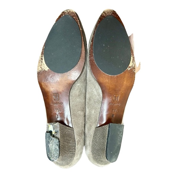 Bruno Magli Taupe Suede & Leather Cap Toe Pumps – Size 7.5B – Made in Italy - Picture 6 of 8